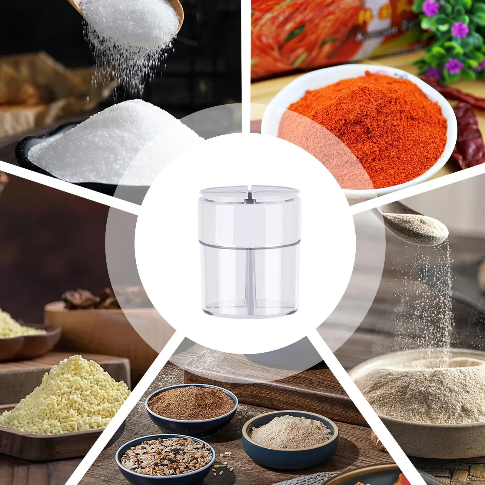 Seasoning Containers Clear Salt Container With Lid holes Easy to clean Kitchen Utensils for Camping Picnic barbecue Cooking view 5