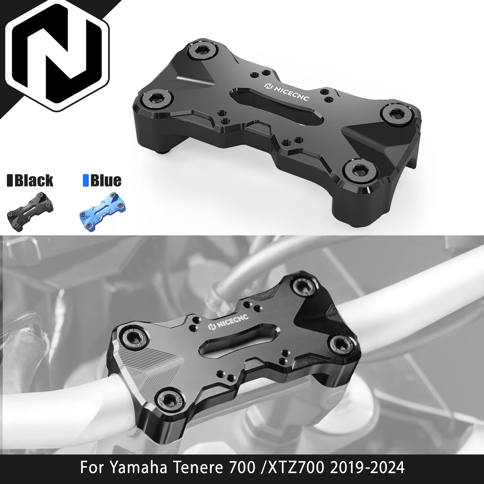 

For Yamaha Tenere 700 /XTZ700 2019-2024 Handlebar Top Clamp With AMPS Pattern T700 Rally Edition 2020-2024 World Raid 2022