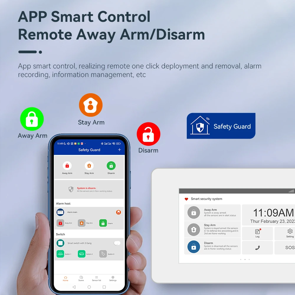 Sistema de alarme anti-roubo GSM sem fio com função do software do centro de monitoramento CMS