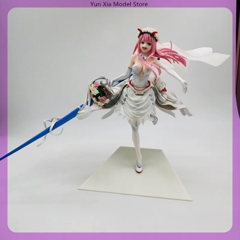 

26cm Darling In The Franxx 02 Wedding Dress.Ver Anime Girl Figure Model Statue Boys Collection Desktop Decoration Ornament Toys