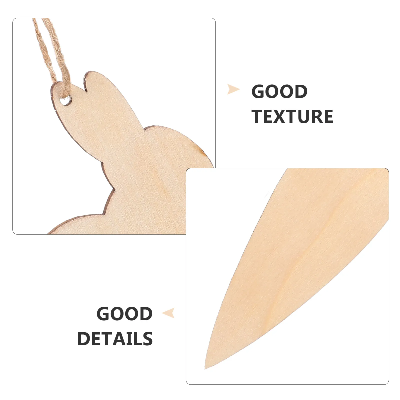 1Set Unfinished Wooden Easter Rabbit Carrot Cutouts Smooth Surface DIY Painting Craft Slices for Hanging Wall Tree Door Decor