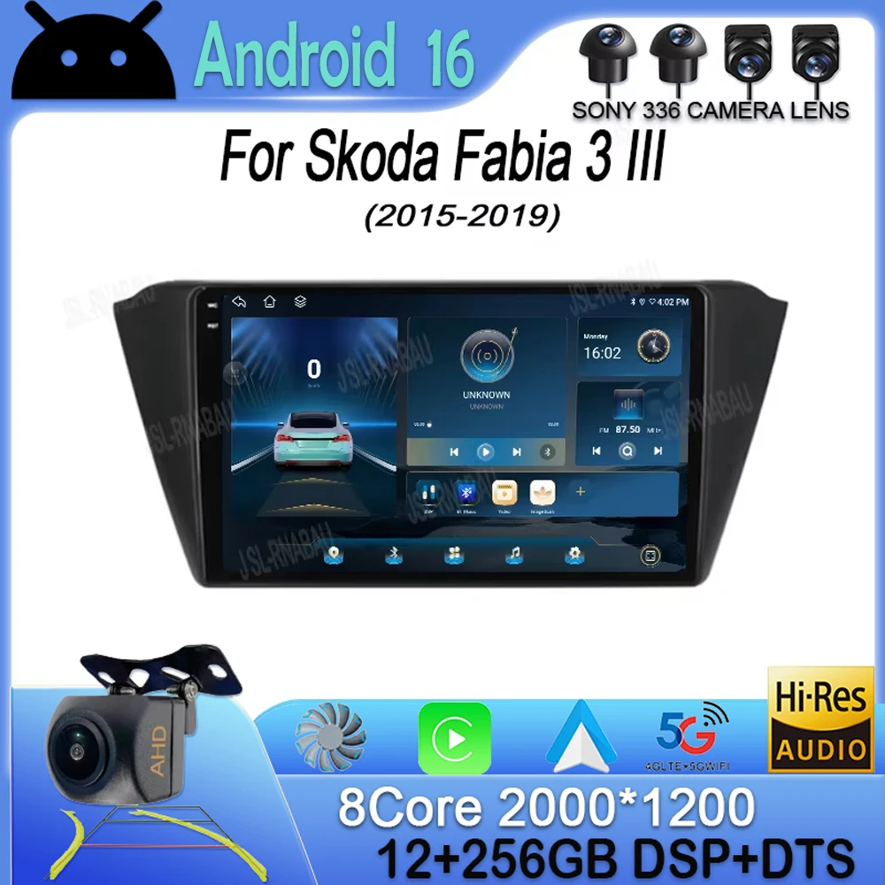 

Android 16 Carplay Auto For Skoda Fabia 3 III 2015 2016 2017 2018 2019 GPS DSP Car Radio Multimedia Video Player 2din DVD Stereo