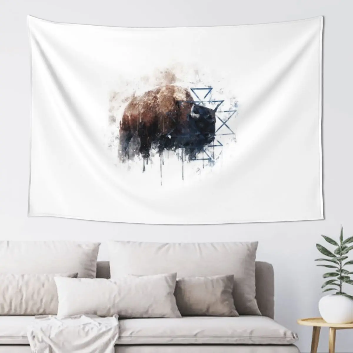 

Tribal Bison Watercolor 1 Tapestry Cute Room Things Room Aesthetic Decor Tapestry