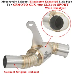 For CFMOTO CLX-700 CLX 700 SPORT 2020 - 2023 Motorcycle Exhaust Escape Modify Muffler Mid Pipe With Catalyst