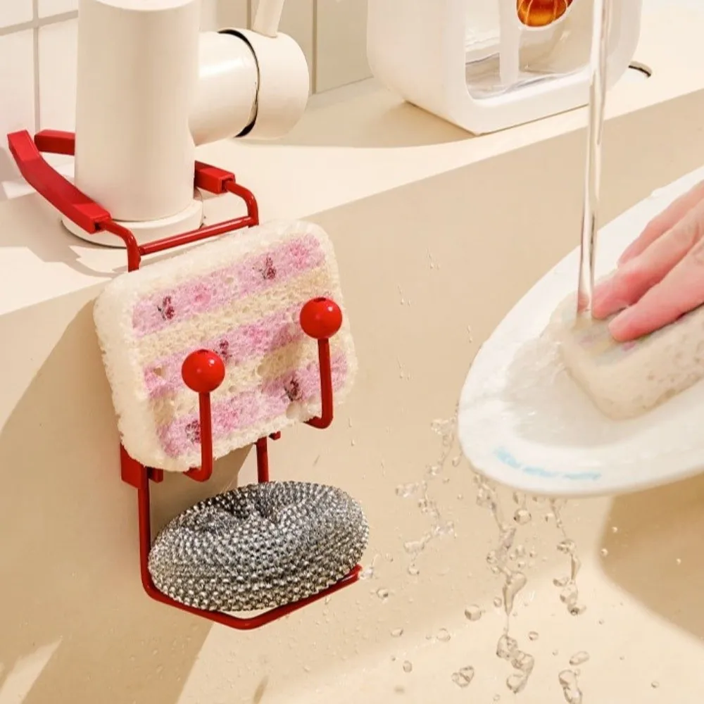 New Dual Hooks Faucet Drain Rack Quick Draining Cleaning Tool Organizer Hanging Sink Open Frame Kitchen Sink Rack Sponge Drying