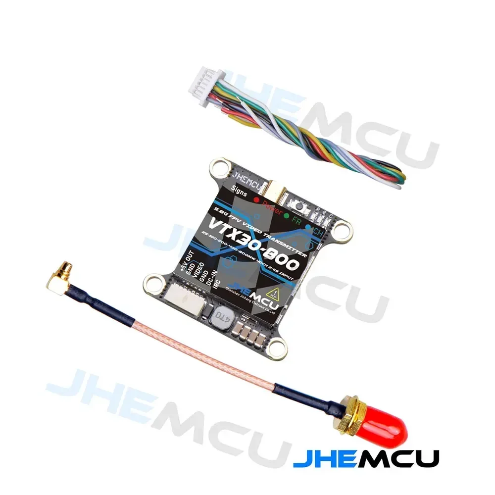 JHEMCU VTX30-800 5.8G 40CH PitMode 25mW 100mW 200mW 400mW 800mW Adjustable VTX 2-6S 30X30mm for RC FPV Racing Freestyle Drone