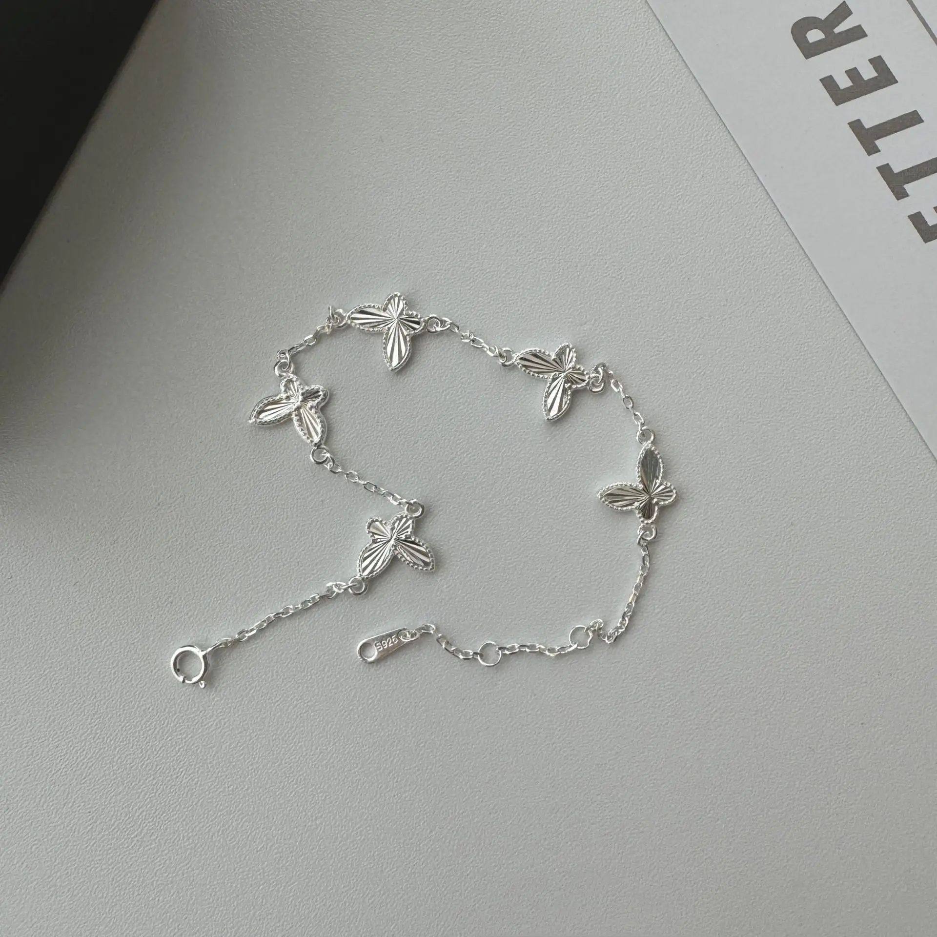 S925 sterling silver butterfly laser bracelet for women, fashionable and high-end style bracelet, minimalist best friend butterf