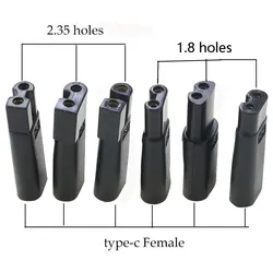 1Pcs Type-c Female To Charging Adapter Is Suitable 2.35 Holes 1.8 Holes For Shaver Pentium Hair Clipper Two Hole Adapter Shaving