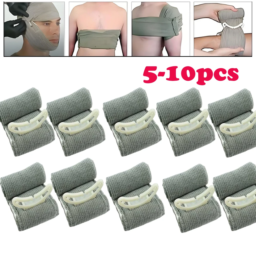 

5/10PCS Bandage First Aid Trauma Hemostatic Bandage Kit Wound Traumatic Emergency Compression Bandages Aid