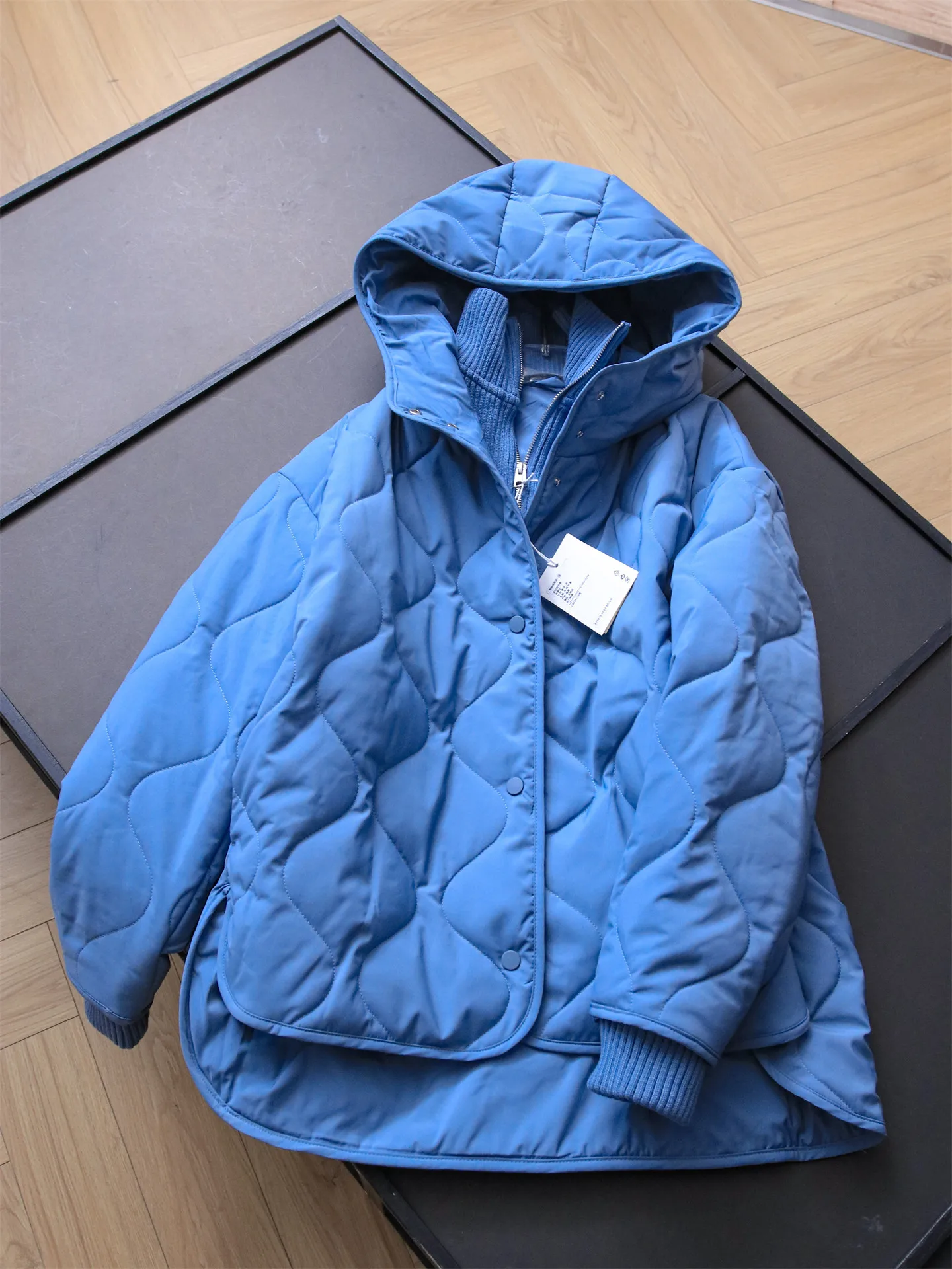 Parka de invierno para mujer, abrigo largo acolchado de lujo, nuevo abrigo chino que combina con todo, Tops cálidos ligeros con capucha y cremallera, 2025