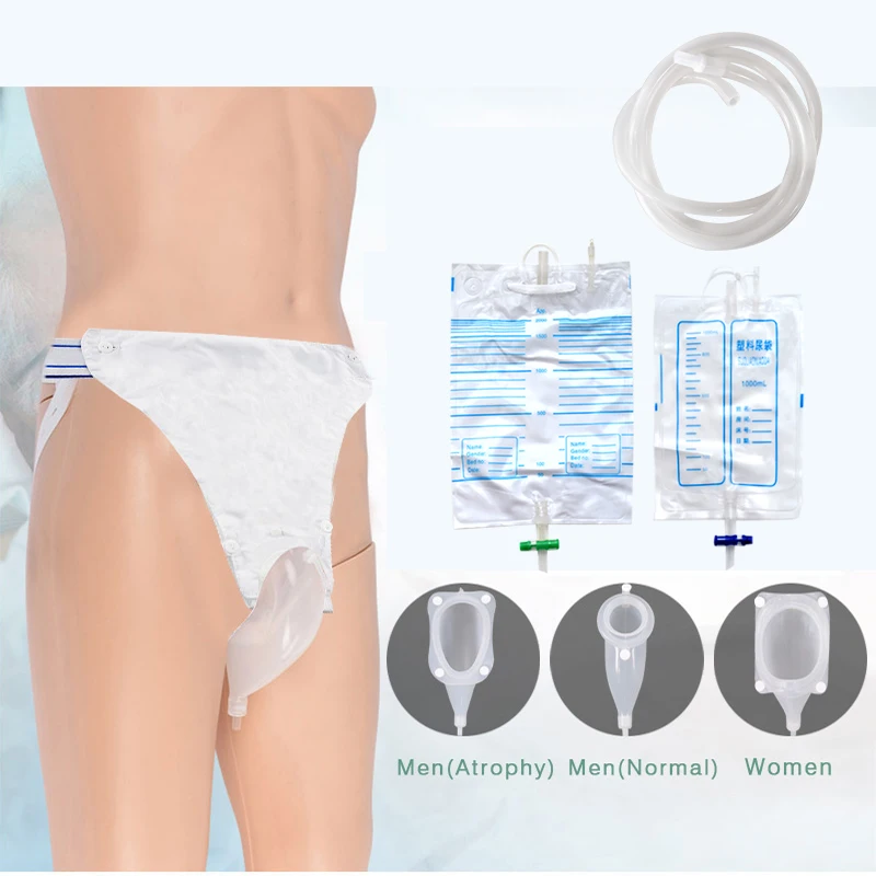 Urine Collector Hypo-allergenic Silicone Adults Urinal Urine Incontinence Catheter Bags for Elderly Men Women Male Female Toilet