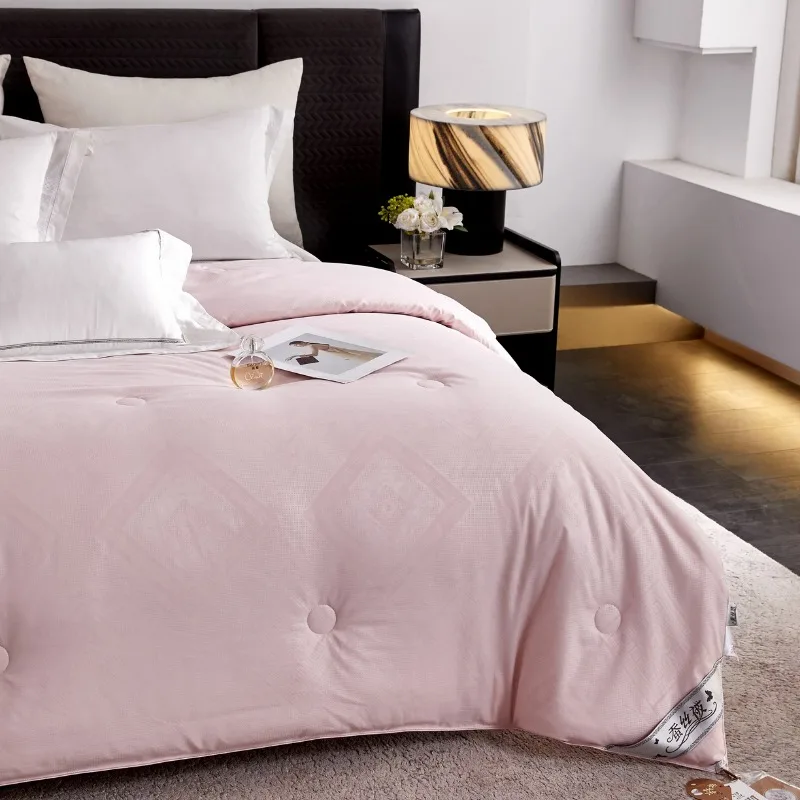 2025 new spring and summer waffle silk unilateral quilt mulberry silk spring quilt summer cool quilt four seasons household