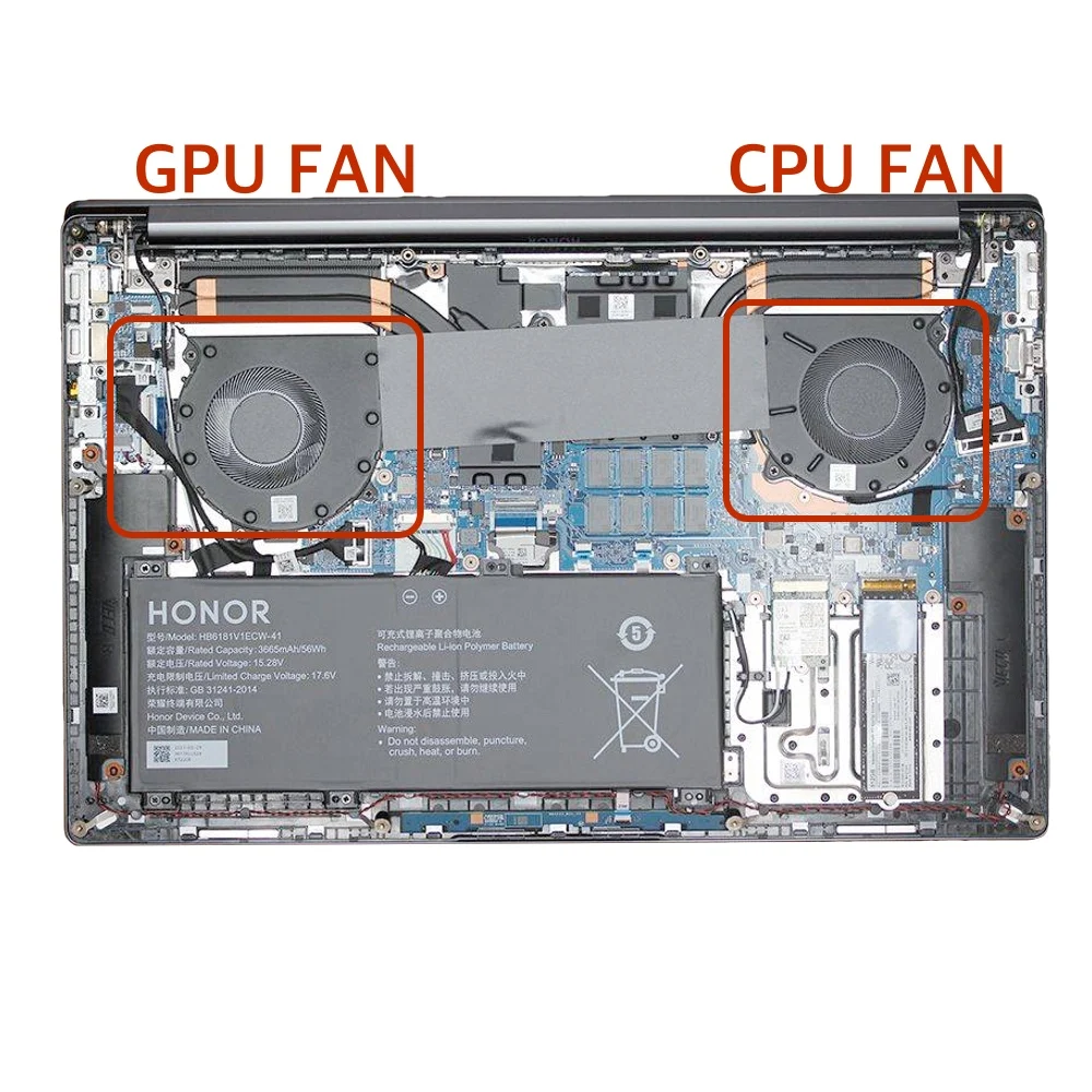 Laptop CPU GPU Cooling Fans for Huawei HONOR MagicBook 16 16Pro 2021 R7 DFS5K22B056730 FP7S FP7T ​HQ23300196000 DC 5V NEW