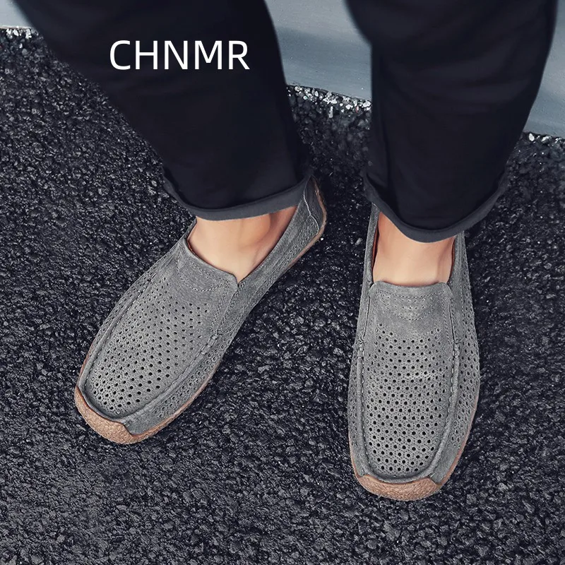 Casual sapatilha plana salto leve slip-on confortável caminhada dos homens rodada toe massagem respirável primavera e outono push principal