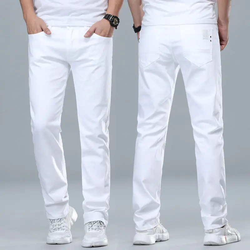 

Summer White Jeans Loose Straight Men's Casual Spring and Summer Thin Trousers