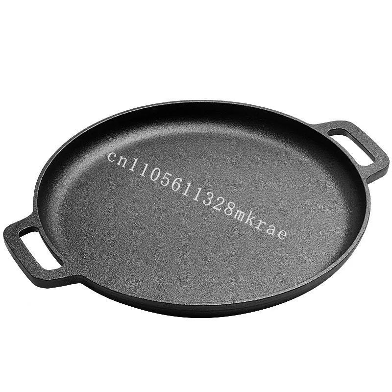 

New factory wholesale 30cm cast iron non-stick frying pan double handle modern design, suitable for outdoor barbecue