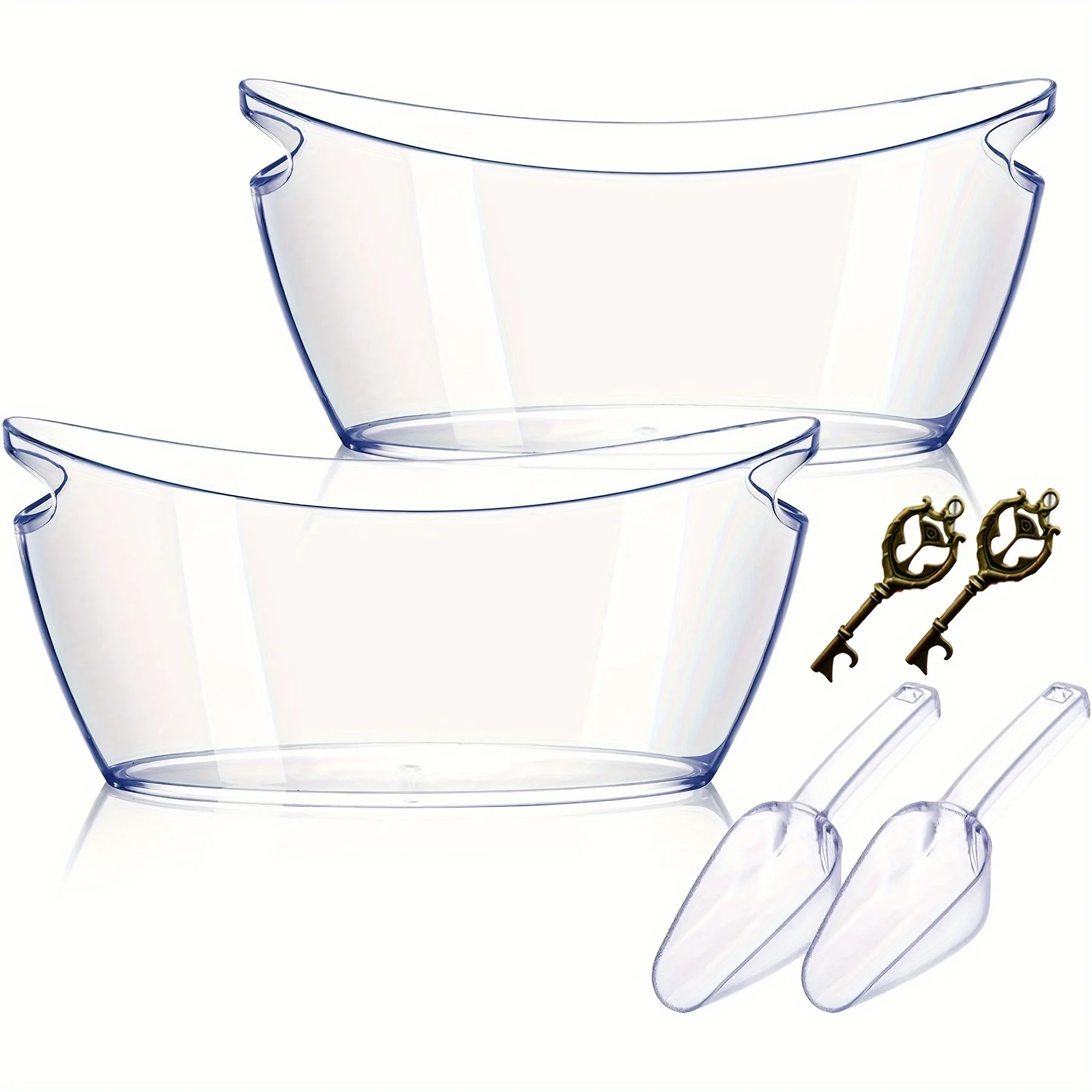 

Ice Bucket 2 P C S, Acrylic Ice Buckets For Parties, Mimosa Bar Supplies Beverage Tub And Scoops For Champagne Beer Sparkling Wine Cocktails (1.45 gal)Extra Large Model (Clear)
