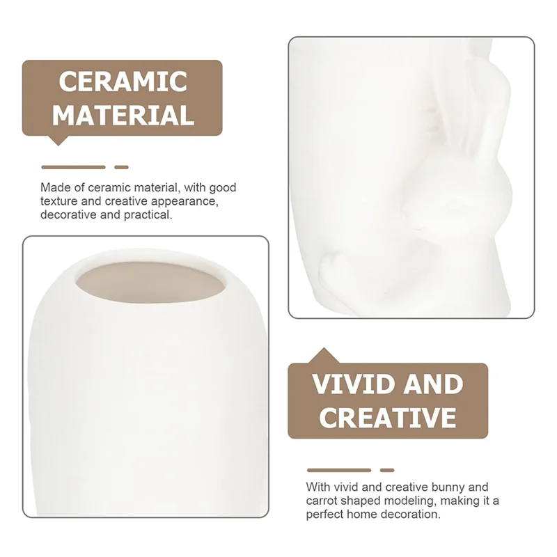 

Bunny Decor Vase Spring Home Decor Modern Vase For Easter Minimalist Decor For Table Shelf