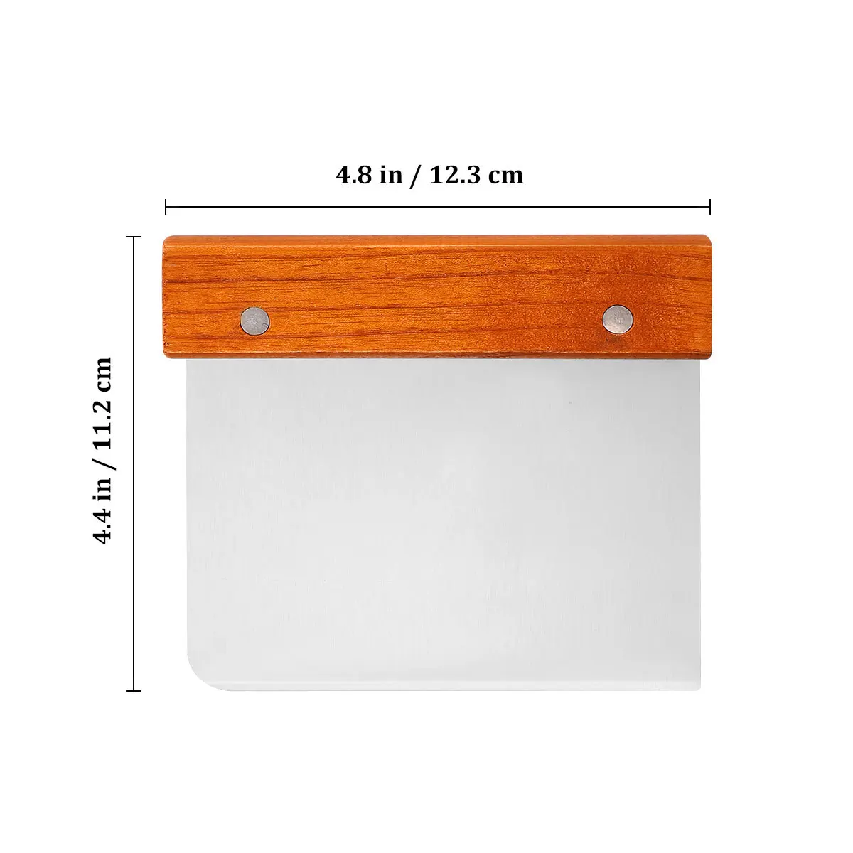 

Stainless Steel Dough Cutter Flour Powder Scraper with Wood Handle Heavy Duty Non-Slip Kitchen Bread Cake Tool Dishwasher Safe