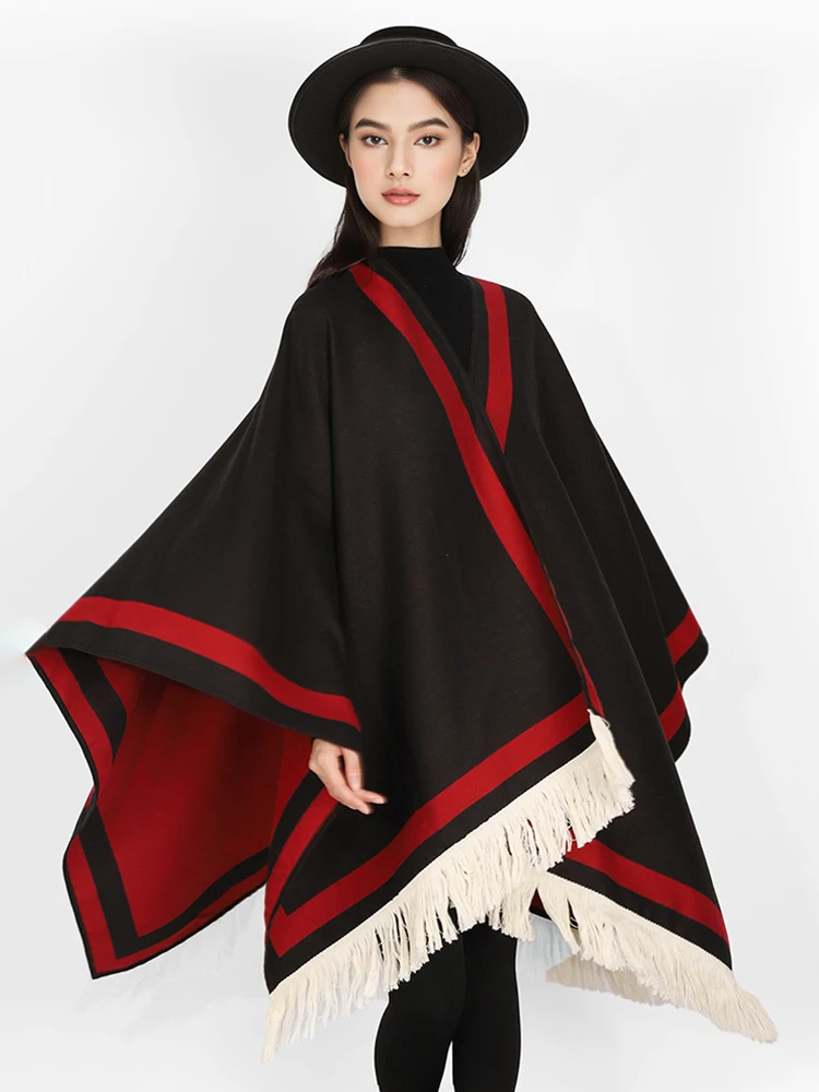 

Winter Women Men Scarf Layers Poncho Elegant Double Sided Thick Wrap Shawl Lady Male Scarve Capa Para Mujer Pashmina Cloak New