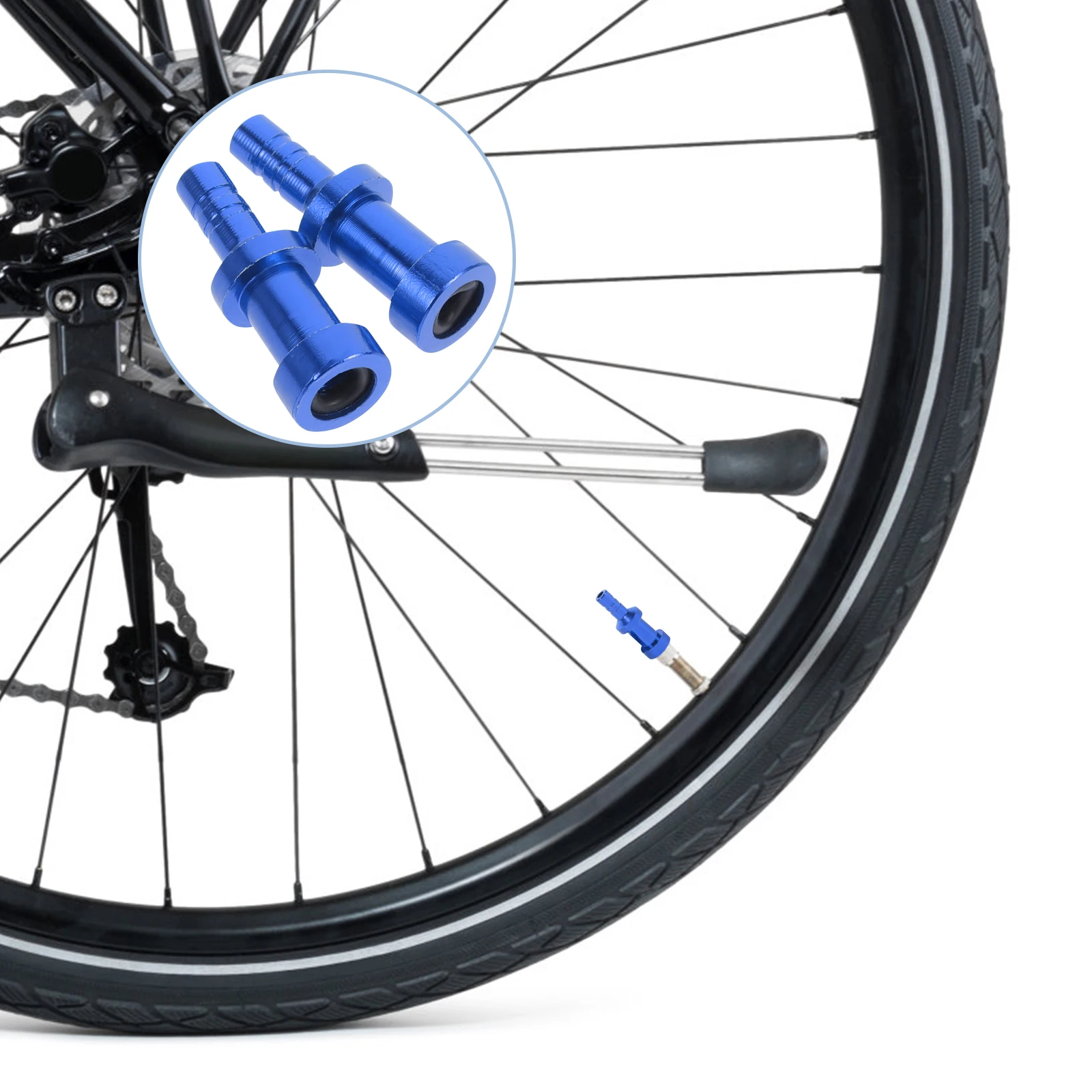 2Pcs Bike French Nozzle Adapter Aluminum Alloy Bike Tire Valve AdapterInflatable Stem Cap Core Cycling Repair Tool Bicycle Valve