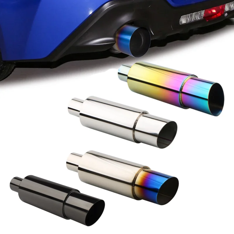 كاتم صوت أنظمة عادم السيارة العالمي عالي الأداء من الفولاذ المقاوم للصدأ مباشرة من خلال كاتم صوت العادم يعزز الصوت والأناقة #1