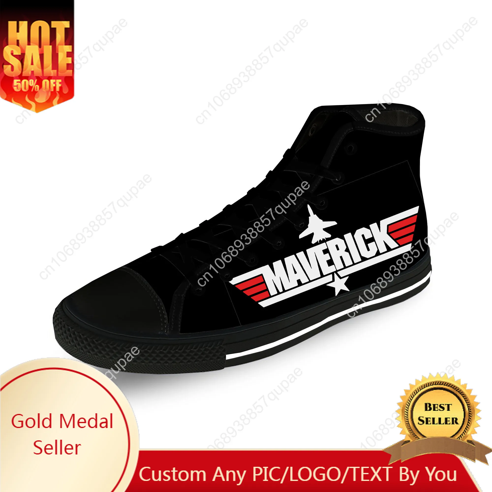 

Top Gun Maverick High Top Sneakers Mens Womens Teenager Casual Shoes Canvas Running Shoes 3D Print Breathable Lightweight Shoe