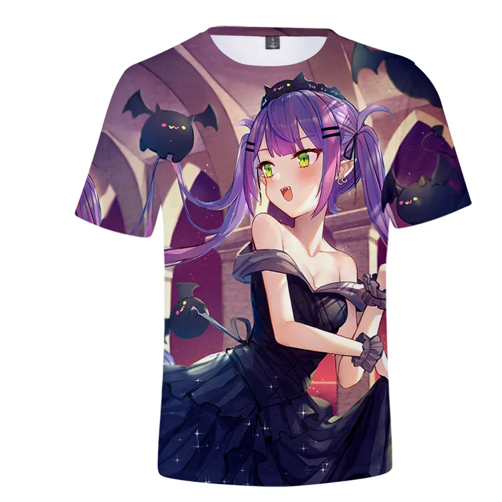 HOLOLIVE VTuber Tokoyami Towa T-shirt 2023 New Summer Crewneck Short Sleeve Streetwear Men Women\'s Tshirt Harajuku 3D Clothes