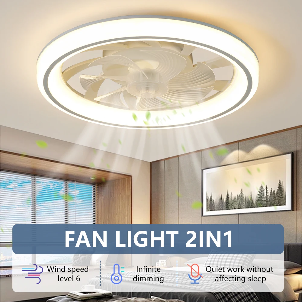 

Ceiling Fan With Light Sealing Fan Led Lighting Room Fans Circulator Fan kitchen Bedroom Ceiling Lamp With Electric Fan 110-220V