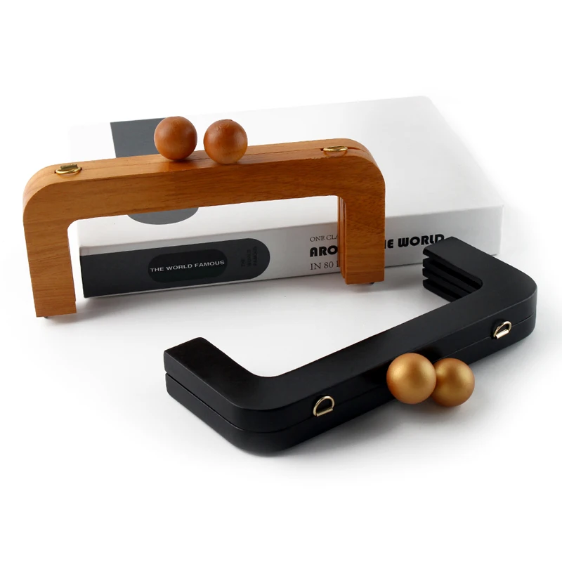 1 szt. Drewniany uchwyt zatrzaskowy do torebki, damska torebka crossbody, tkana torebka, drewniana rama, zapięcie, akcesoria do rękodzieła DIY