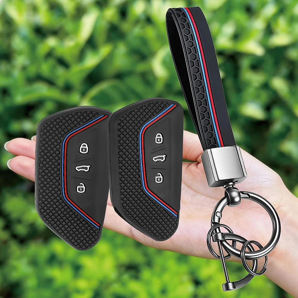 Silicone Key Fob Cover For VW Golf 8 ID4 Cupra Formentor Tarraco Mk7 Gti Mk8 Skoda Octavia 4 Seat Leon Mk4 Car Key Shell view 2