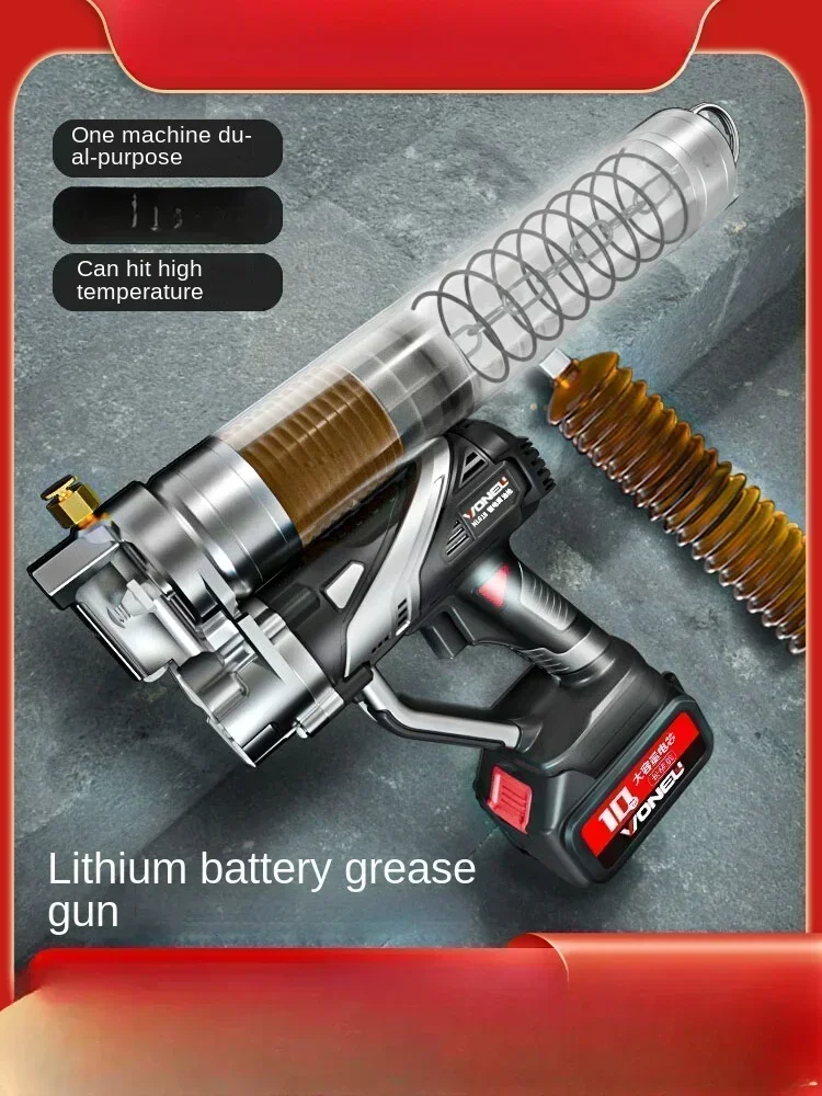 

Effortless Electric Butter Gun for Heavy Machinery with 24V Lithium Battery and Caterpillar Wireless Control