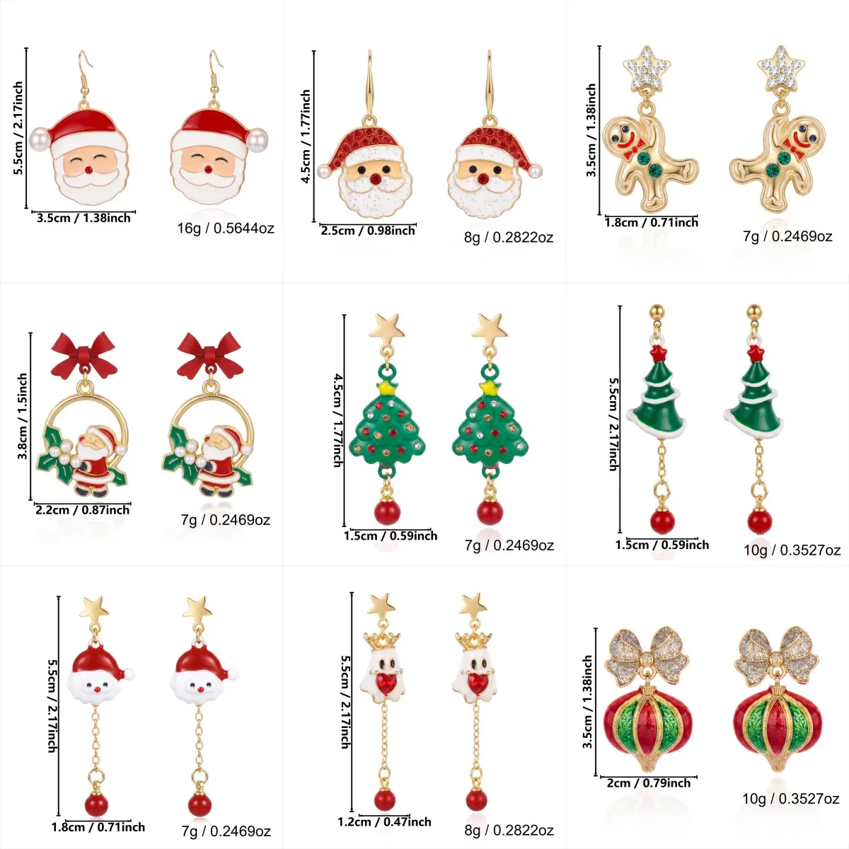 Minimalistische Weihnachtsbaum-Quasten-Ohrringe für Frauen, zarte Weihnachtsmann-Lebkuchenmann-Ohrringe, Weihnachtsparty-Schmuck-Accessoires – Detail 8