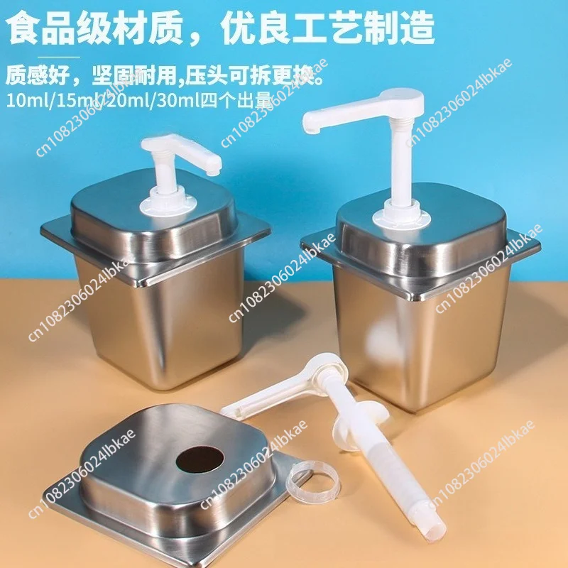 

Condiment Pump Bottle 2.3L Manual Salad Stainless Steel Detachable Ketchup Sauce Dispenser Pump for Bar Home Restaurant KitcAhen
