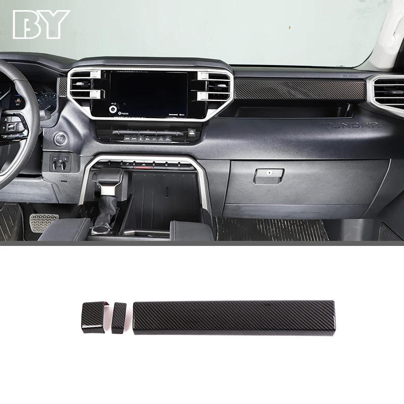 

ABS Carbon Fiber Dashboard Panel Cover Trim For Toyota Tundra/Sequoia 2022-2023 Interior Accessories Dash Decor Sticker