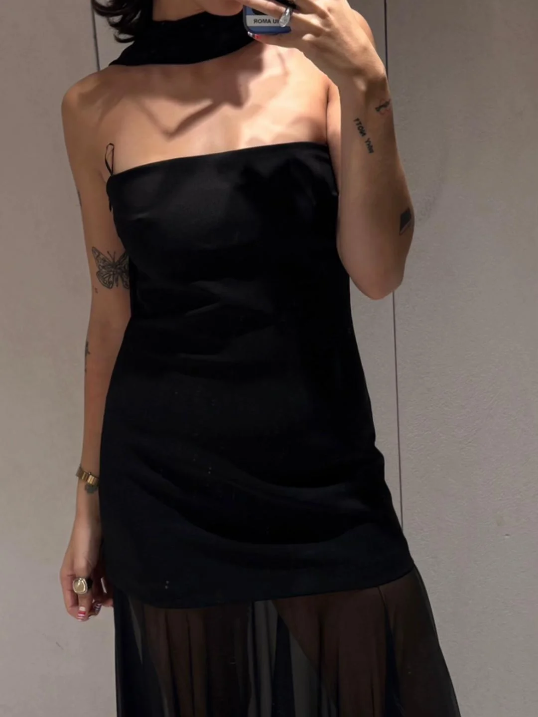 Seksowna sukienka na ramiączkach damska, modna sukienka z patchworkiem i rozcięciem, sukienka na ramiączkach bez rękawów z przezroczystym dołem, sukienka bez pleców 2025