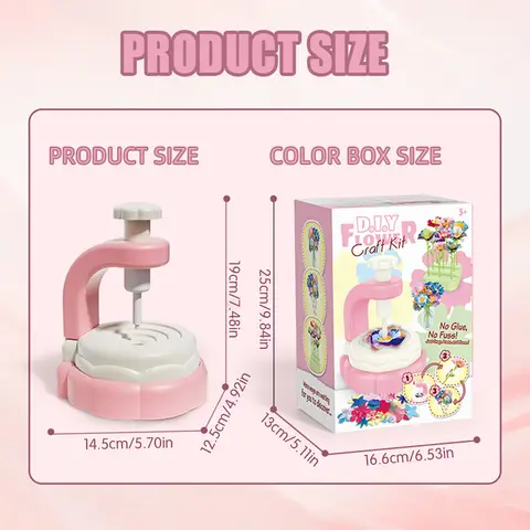 DIY-pysselset för blomtillverkning handgjord bukett simulerade blommor födelsedagspresentset för flickor konstpysselleksaker 12 best sales blommaleksak - №6