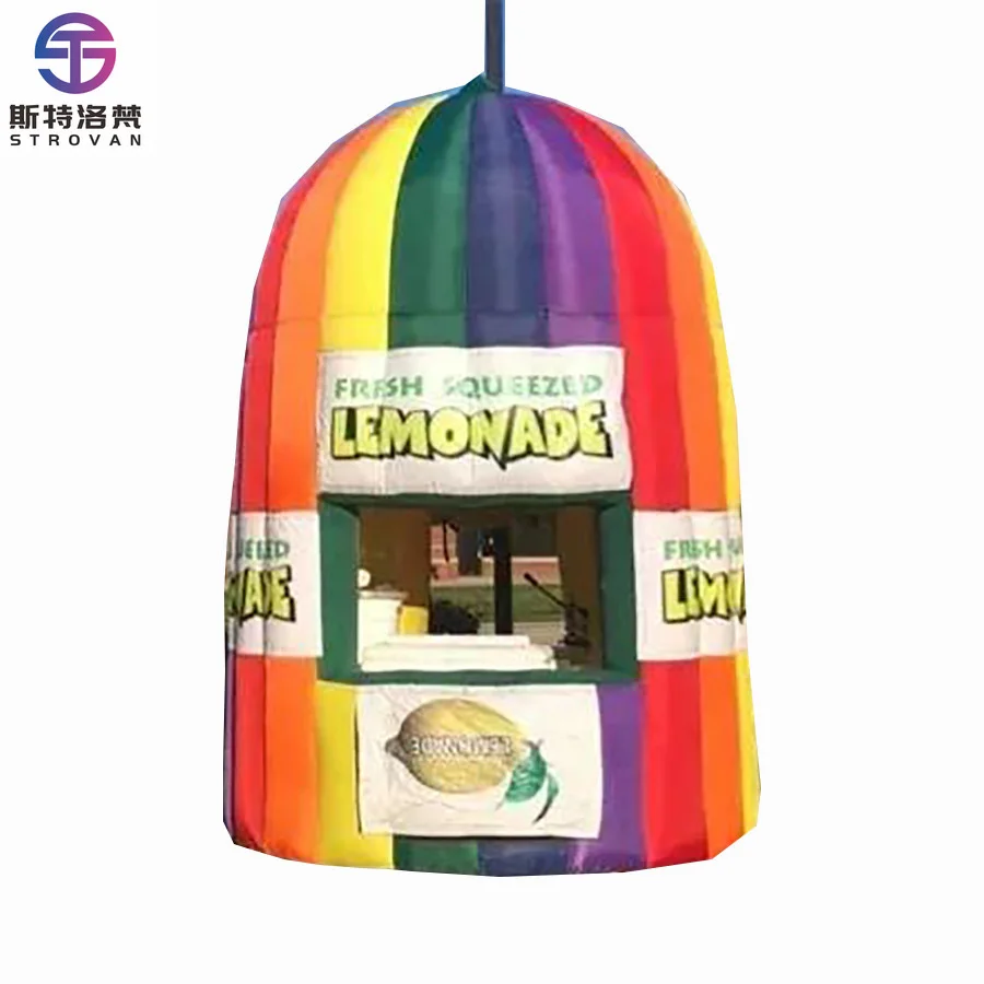 

STLF Customized Inflatable Lemon Tent Kiosk PVC Oxford Material Lemonade Concession Advertising Promotion Includes Air Blower