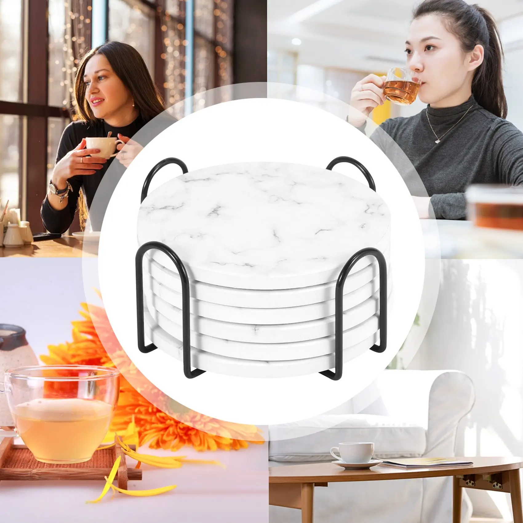 ABAH-absorberende onderzetters - Marble Coaster Set recensie en prijs