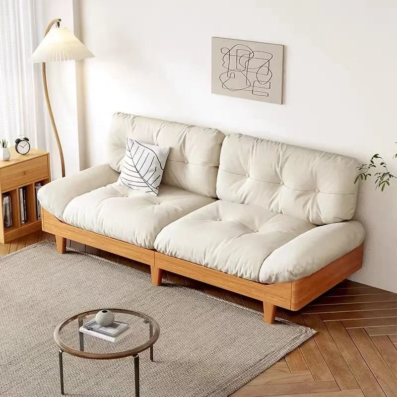 Legno massello, divano nuvola, legno di ciliegio, nordico, tronchi, soggiorno singolo e doppio, piccolo appartamento, tessuto tecnologico,