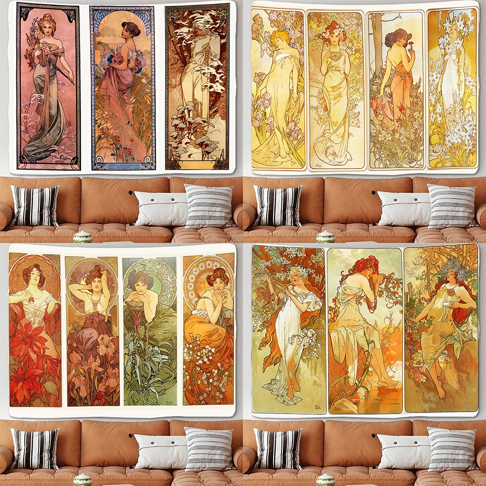 Illustrated Tapestry Tarot Wall Hanging Bohemian Aesthetics Room Decor  Bedroom Dormitory  Backdrop Cloth