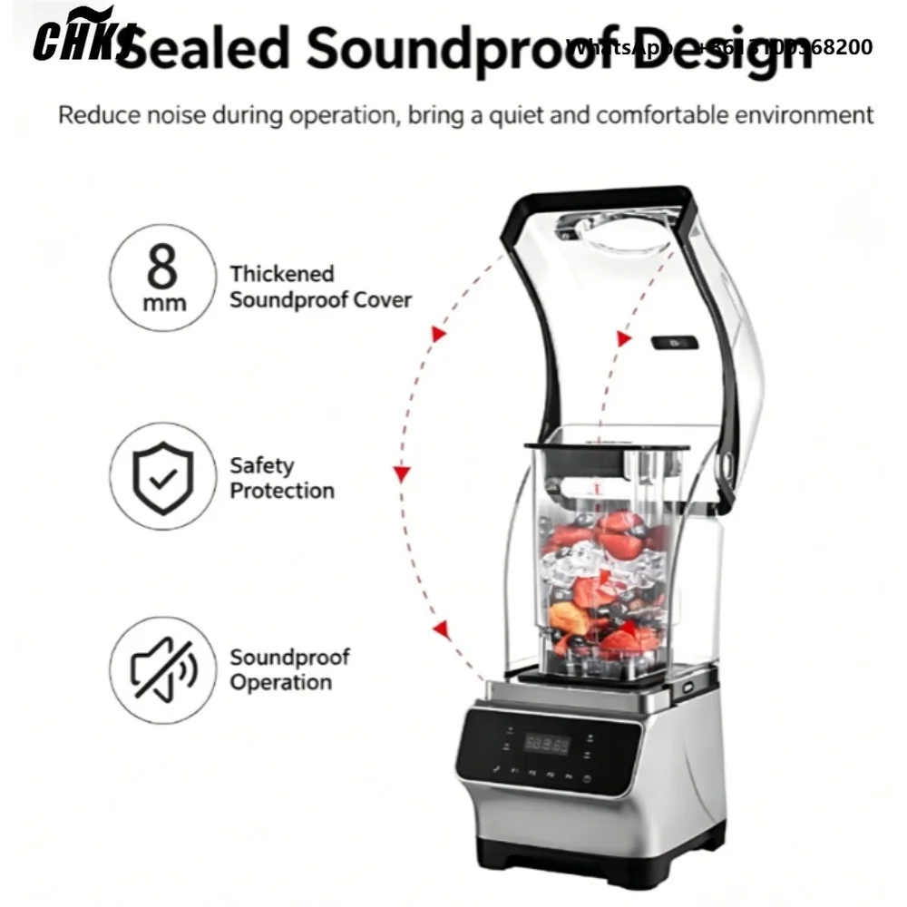 CHKJ 1.6L BPA  220V 1800W Commercial Juice Ice Blender Mixer Juicer High Power Food Processor Ice Smoothie Fruit Blender