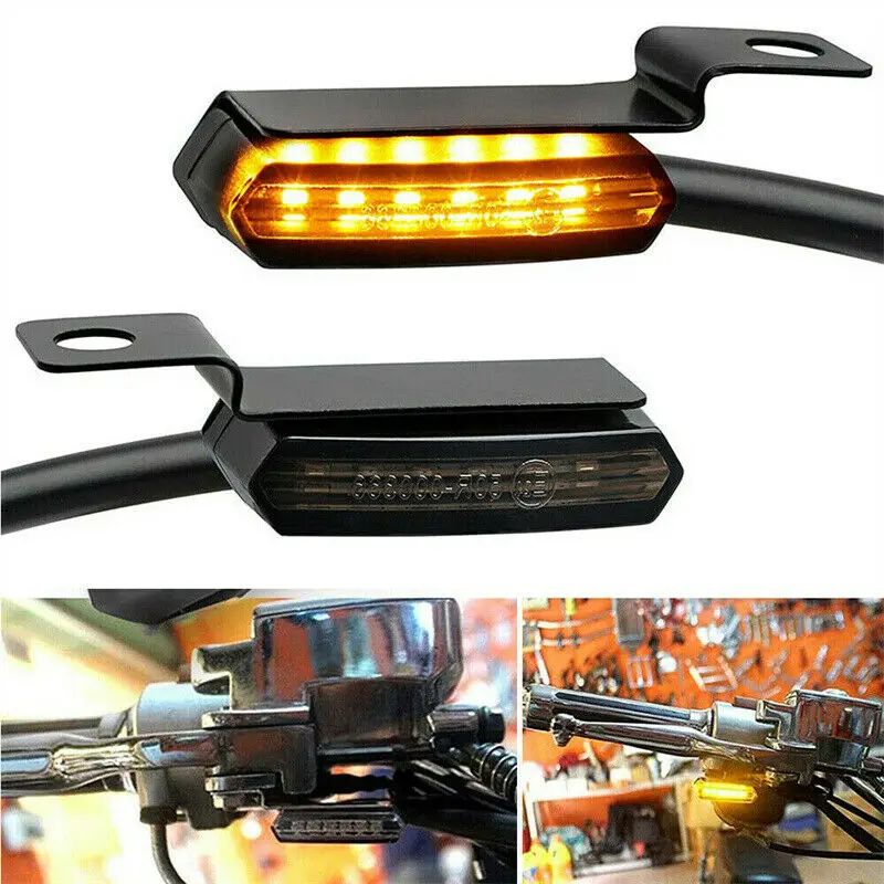 2pcs Motorcycle Turn Signals Handlebar Light For Harley Davidson Sportster 1200 883 Running Lights Mini Lamp Car Accessories