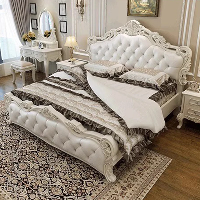 

European Simple Bed Multifunctional Sun Luxury Double Modern Bedroom Girls Bed Safe Princess Sleeping Beliche Trendy Furniture