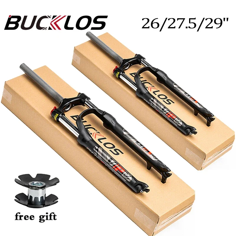 

BUCKLOS 20 MTB Suspension Fork 26 27.5 29 Inch Bicycle Fork Quick Release Straight Bike Front Fork Steering 28.6mm Cycling Parts