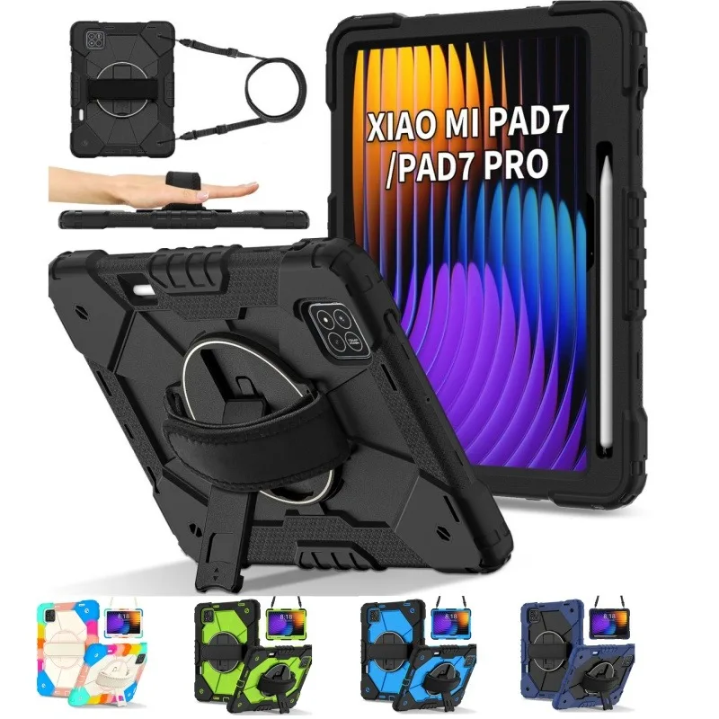 

Новый чехол для Xiaomi Pad 7 2024, 11,2 дюйма, вращающийся на 360 градусов, чехол Funda для Xiaomi Pad 7 Pro, 11,2 дюйма, бронированная подставка, ручка, чехол
