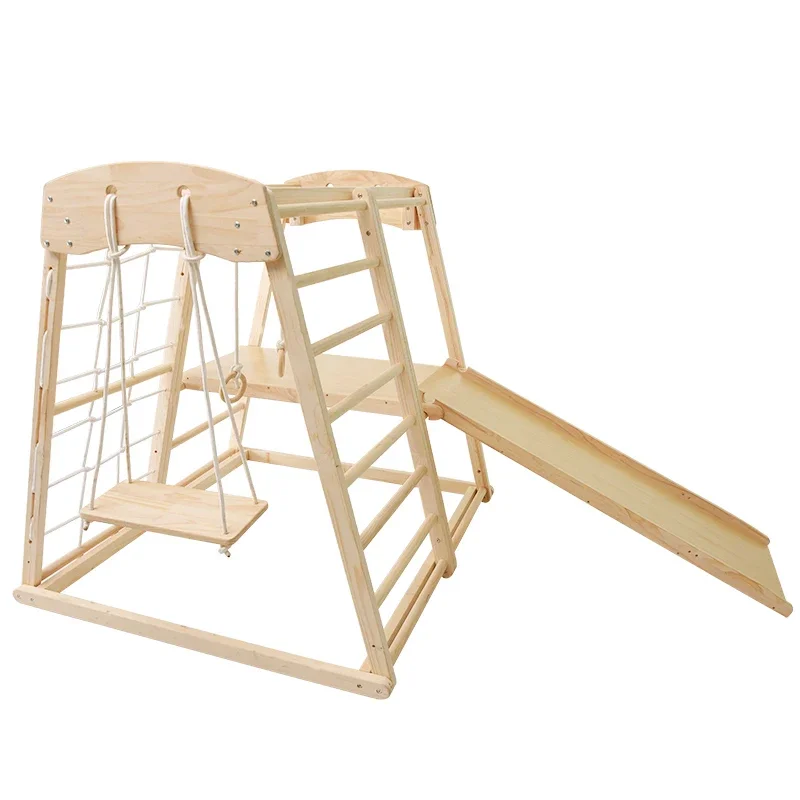 

indoor wood playground slides kids activity gym swing wooden climbing rope frames baby gym spielplatz montessori furniture