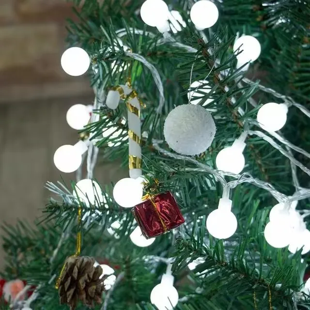 12 m USB-/batteriebetriebene Kugel-LED-Lichterkette, Girlande, wasserdichte Außenlampe, Hochzeit, Garten, Lichterkette, Weihnachtsdekoration.