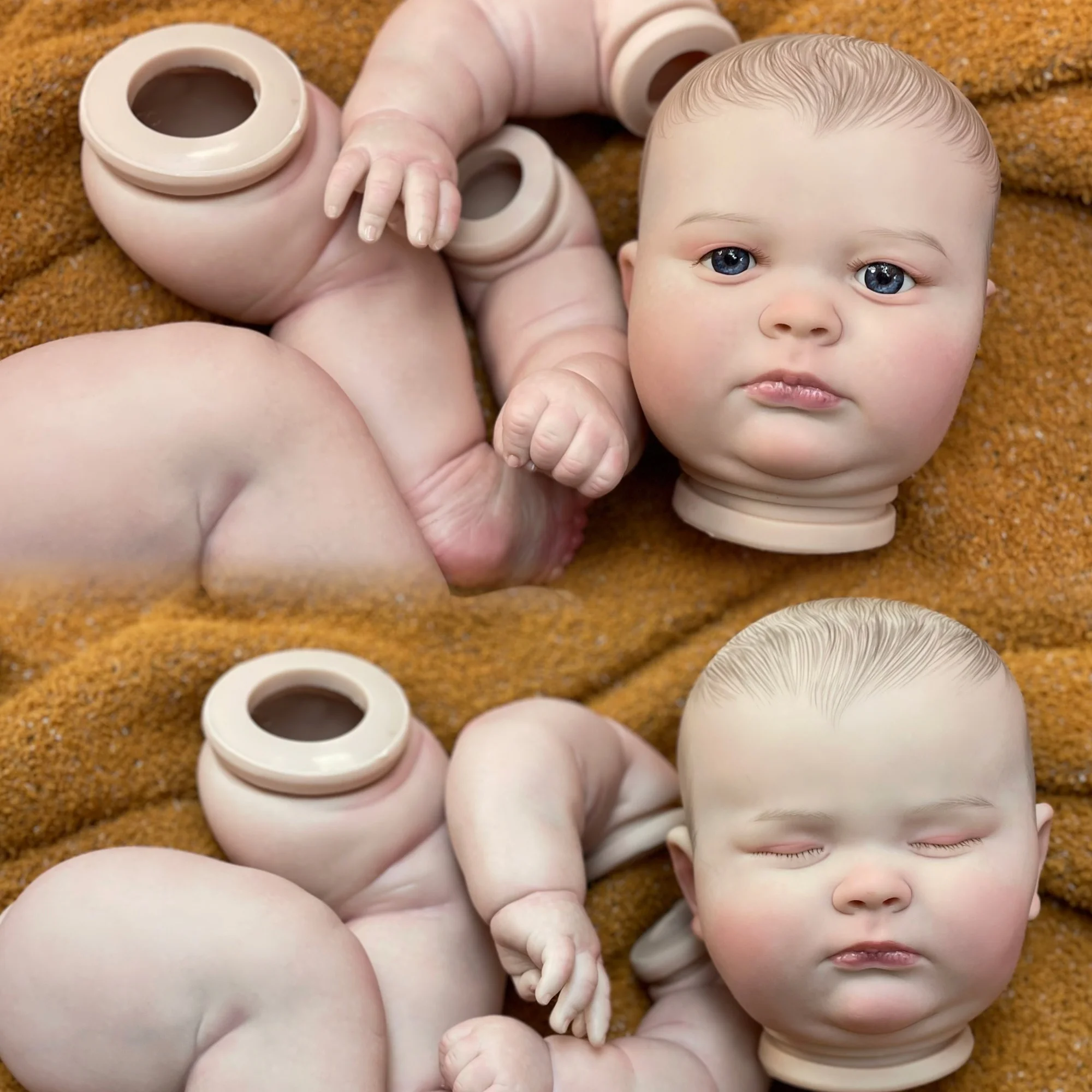 60cm Joseph Kit Reborn Artist Oil Paint Unassembly DIY Close and Open Eyes Bebe Reborn Kits Lifelike Reborn Toddler Dolls Toy