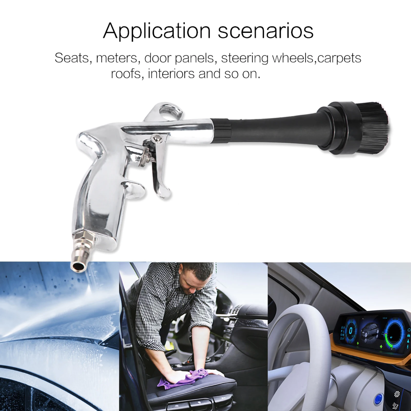 Car Automobile Interior Cleaning Gun Air Pulse Car Wash Tools ( Japanese Male Head ) High Pressure Car Clean Air Pulse Car Clean